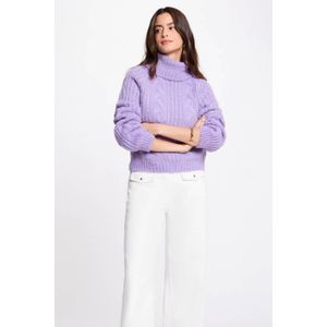 Morgan coltrui met wol lila grof gebreid