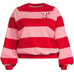 Tommy Jeans Curve gestreepte sweater rood/lichtroze