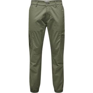 ONLY & SONS tapered fit cargo broek ONSCAM PAW groen