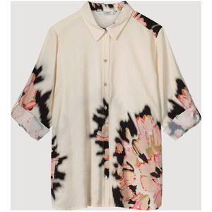 Summum blouse met all over print crème/ zwart/ roze