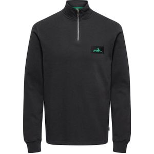 Only & Sons - Onsthor Reg Sweat Half Zip Cs - Zwart - Sweater