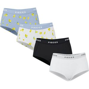PIECES short PCLOGO (set van 4) lichtblauw/wit/zwart