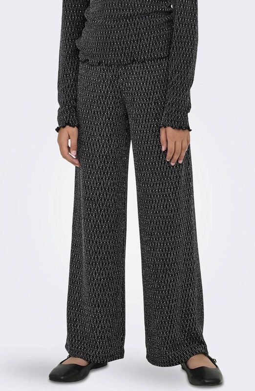 Only - Kogqueen - Lange Broek - Zwart - Glinsterend Dessin