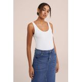WE Fashion Singlet met Biologisch Katoen Wit
