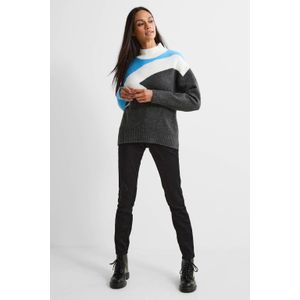 Anytime trui met opstaande kraag blauw