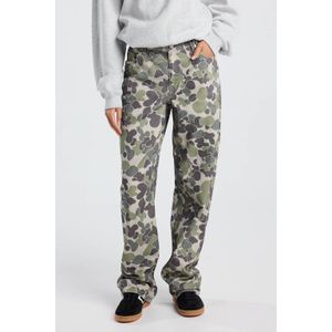 America Today high waist camouflage wide leg jeans groen