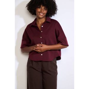 LOLALIZA - Blouse - Donkerrood - Polyester - Driekwart Mouwen