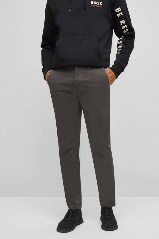 BOSS slim fit chino Taber-1 D charcoal