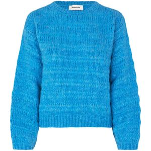 Modström grofgebreide trui met wol blauw