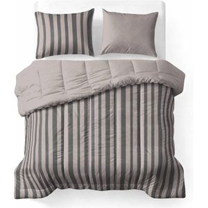 W dekbed zonder overtrek met kussensloop Lazy - grijze streep