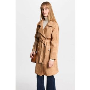 Morgan suede trenchcoat beige