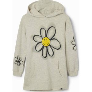 Desigual gebloemde sweatjurk lichtgrijs