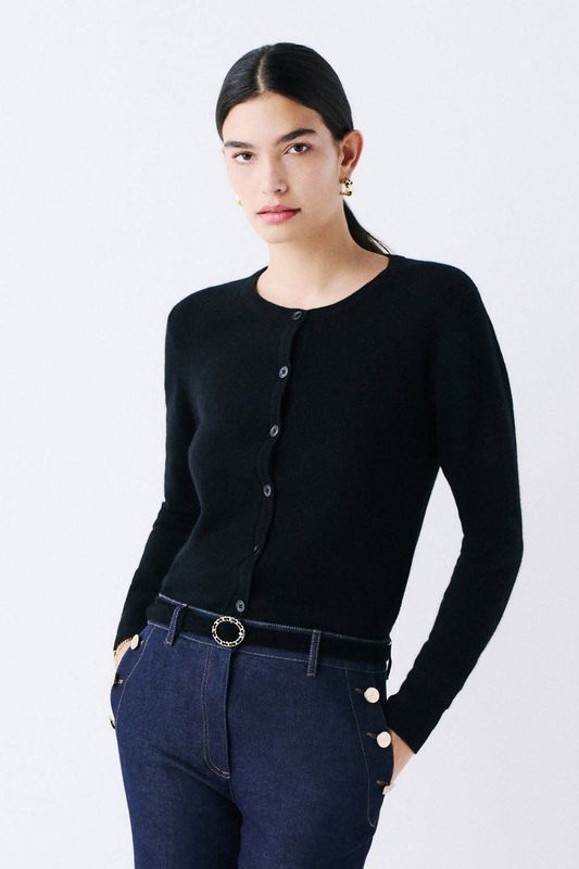 Caroll gebreid vest van kasjmier zwart