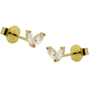 KARMA Jewelry gold plated oorbellen Double Leafs