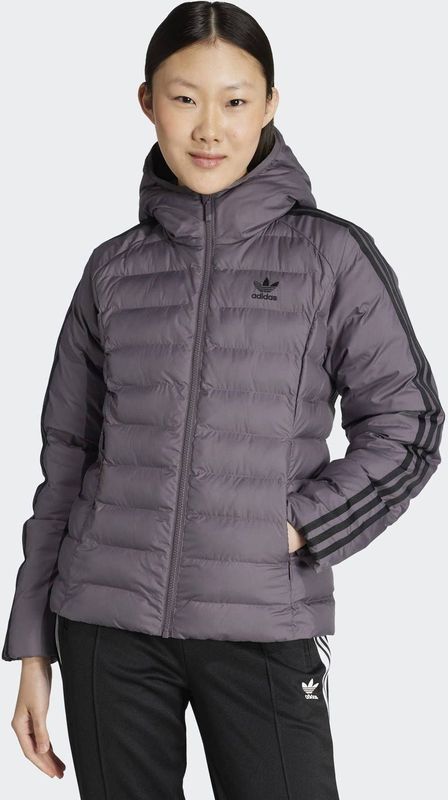 ADIDAS ORIGINALS - Tussenjas - Grafiet/Zwart - Gewatteerde Jas - Met Capuchon