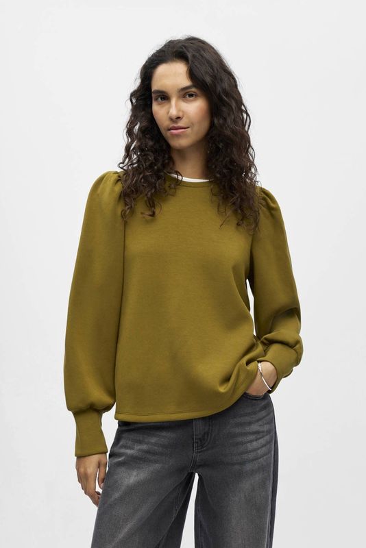 OBJECT - Blouseshirt - Olijfgroen - Gerecycled Materiaal - Lange Mouw