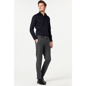 Michaelis Slim Fit Strijkvrij Twill Overhemd Zwart