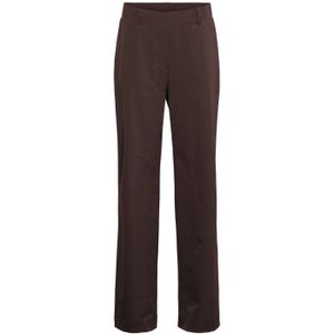 &Co Woman Straight regular waist pantalon donkerbruin