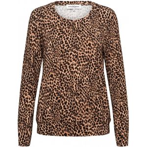 &Co Woman top LINN ANIMAL met panterprint bruin/zwart