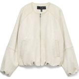 VERO MODA suede bomberjack lichtgrijs