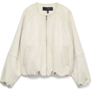 VERO MODA suede bomberjack lichtgrijs