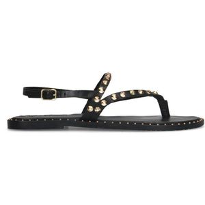 Sacha leren sandalen met studs zwart