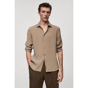 Mango Man regular fit overhemd taupe