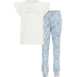 WE Fashion pyjama wit/blauw