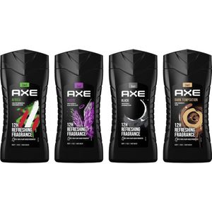 Axe Africa + Black + Dark Temptation + Excite 3-in-1 douchegel - 4 x 250 ml