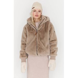 Moscow faux fur jas taupe