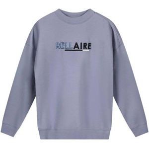 Bellaire sweater met printopdruk vergrijsdblauw