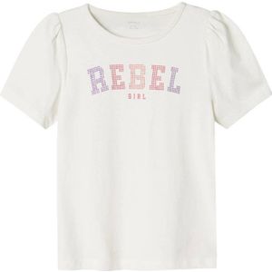 NAME IT KIDS T-shirt NKFKIAMI met printopdruk ecru