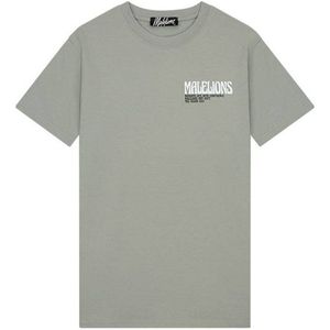 Malelions T-shirt met backprint dry sage/white