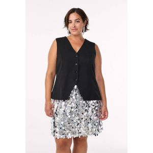 Zizzi korte rok met pailletten zilver