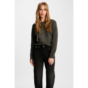 Morgan gebreide trui met wol grijs met glitter
