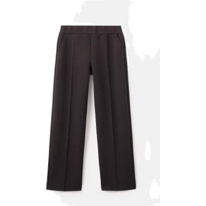 Mango straight regular waist broek donkerbruin