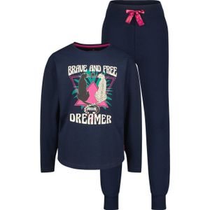 Vingino pyjama Wayra met printopdruk donkerblauw