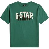 G-Star RAW T-shirt t-shirt s\\s loose met printopdruk donkergroen/wit/zwart