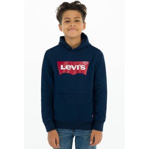 Levi's Kids Hoodie Batwing Screenprint met Logo Donkerblauw