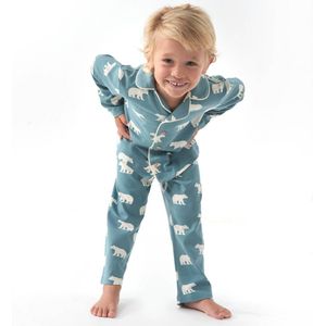 Little Label pyjama met dierenprint van katoen blauw