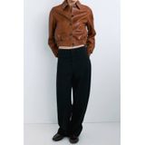 Mango low waist barrel jeans dark blue denim