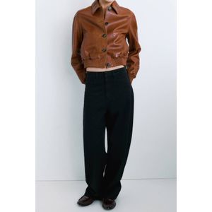 Mango low waist barrel jeans dark blue denim