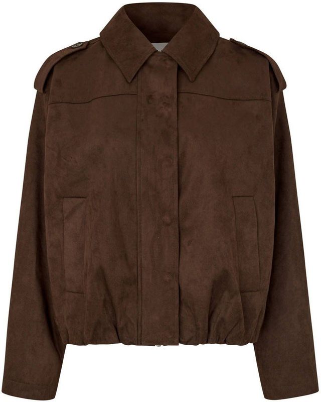 Modström Imitatiesuede jasje bruin