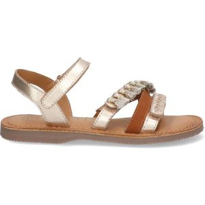 Braqeez Sophie Sun leren sandalen champagne