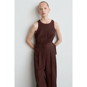 Mango jumpsuit donkerbruin