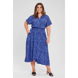 Miljuschka by Wehkamp blousejurk met overslag rok luipaard print blauw