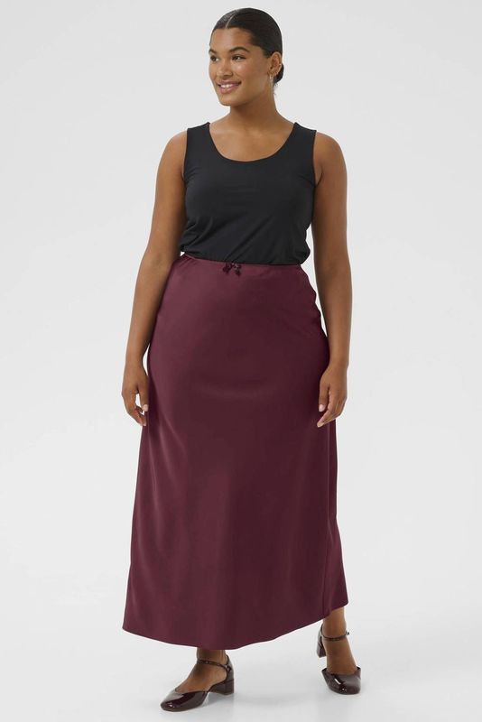 Kaffe Curve A-lijn rok donkerrood