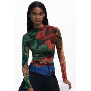 Desigual - Jers_Tapiz_Lacroi - Bloemenprint T-shirt - Veelkleurig - Dames - Lange Mouwen