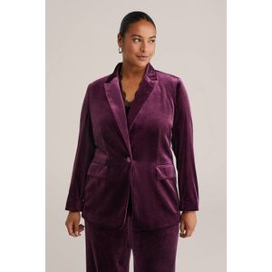 WE Fashion - Curve - Velvet Blazer - Regular Fit
