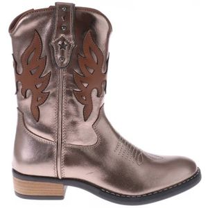 Gattino leren cowboylaarzen brons metallic